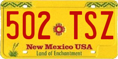NM license plate 502TSZ