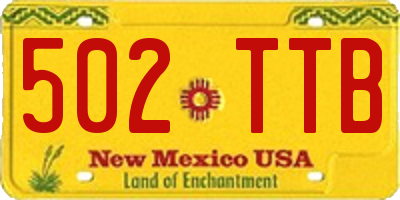 NM license plate 502TTB