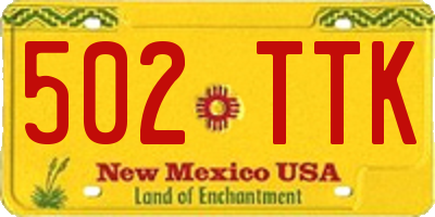 NM license plate 502TTK