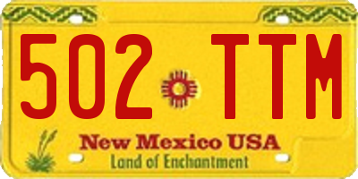 NM license plate 502TTM