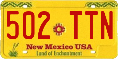 NM license plate 502TTN