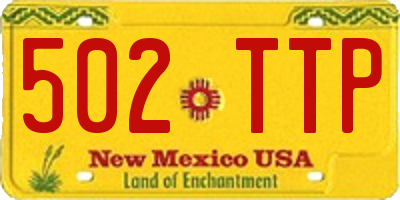NM license plate 502TTP