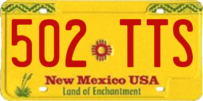 NM license plate 502TTS
