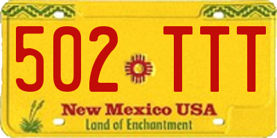 NM license plate 502TTT