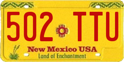 NM license plate 502TTU