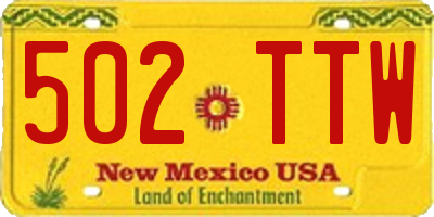 NM license plate 502TTW