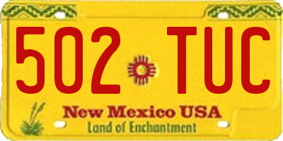 NM license plate 502TUC