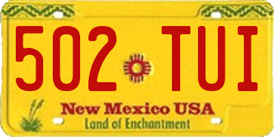 NM license plate 502TUI