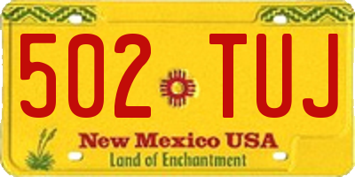 NM license plate 502TUJ