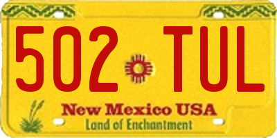 NM license plate 502TUL