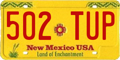 NM license plate 502TUP