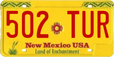 NM license plate 502TUR