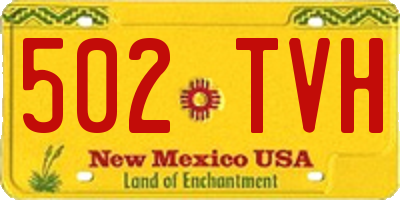 NM license plate 502TVH