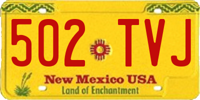 NM license plate 502TVJ