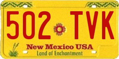 NM license plate 502TVK