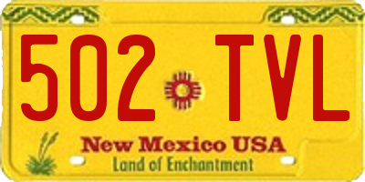 NM license plate 502TVL