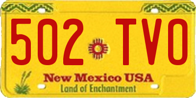 NM license plate 502TVO