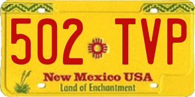 NM license plate 502TVP