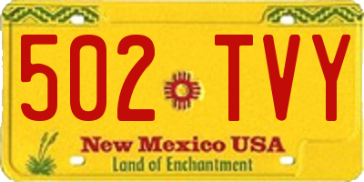 NM license plate 502TVY