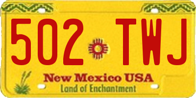 NM license plate 502TWJ