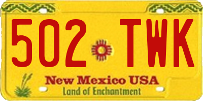 NM license plate 502TWK