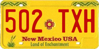 NM license plate 502TXH