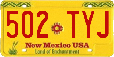 NM license plate 502TYJ