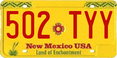 NM license plate 502TYY