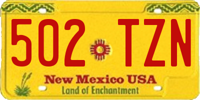 NM license plate 502TZN