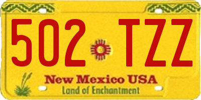 NM license plate 502TZZ