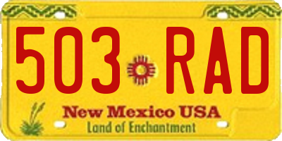 NM license plate 503RAD