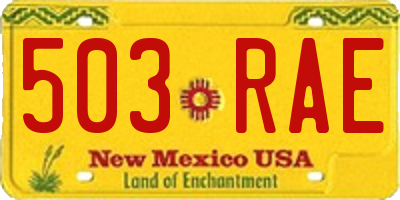 NM license plate 503RAE