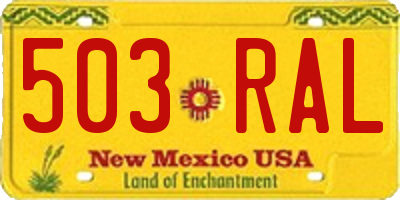 NM license plate 503RAL