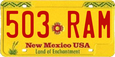 NM license plate 503RAM