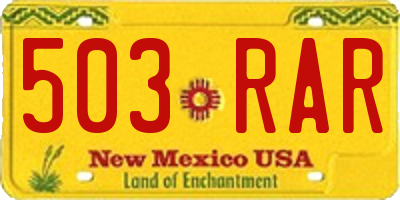 NM license plate 503RAR