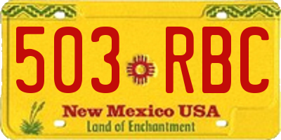 NM license plate 503RBC