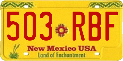 NM license plate 503RBF