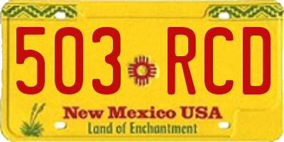 NM license plate 503RCD
