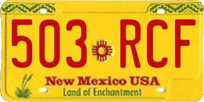 NM license plate 503RCF