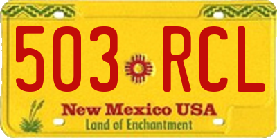 NM license plate 503RCL