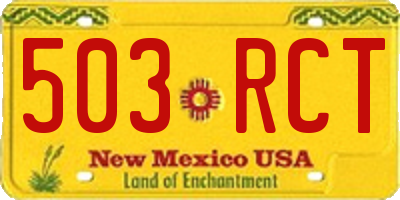 NM license plate 503RCT