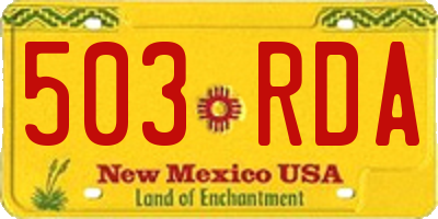 NM license plate 503RDA