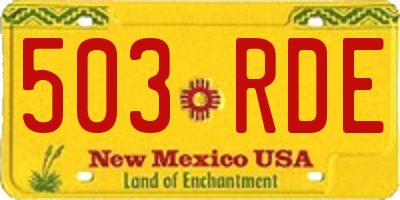 NM license plate 503RDE