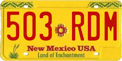 NM license plate 503RDM