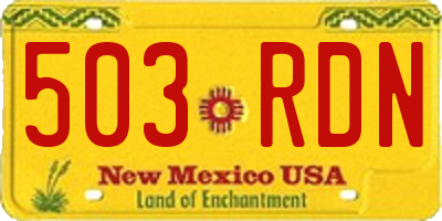 NM license plate 503RDN