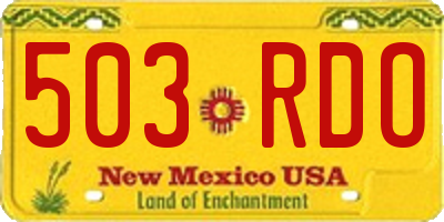NM license plate 503RDO