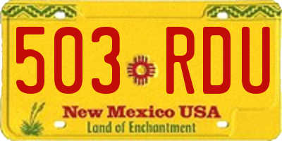 NM license plate 503RDU