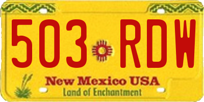 NM license plate 503RDW