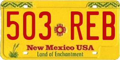 NM license plate 503REB