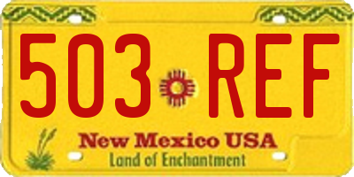NM license plate 503REF